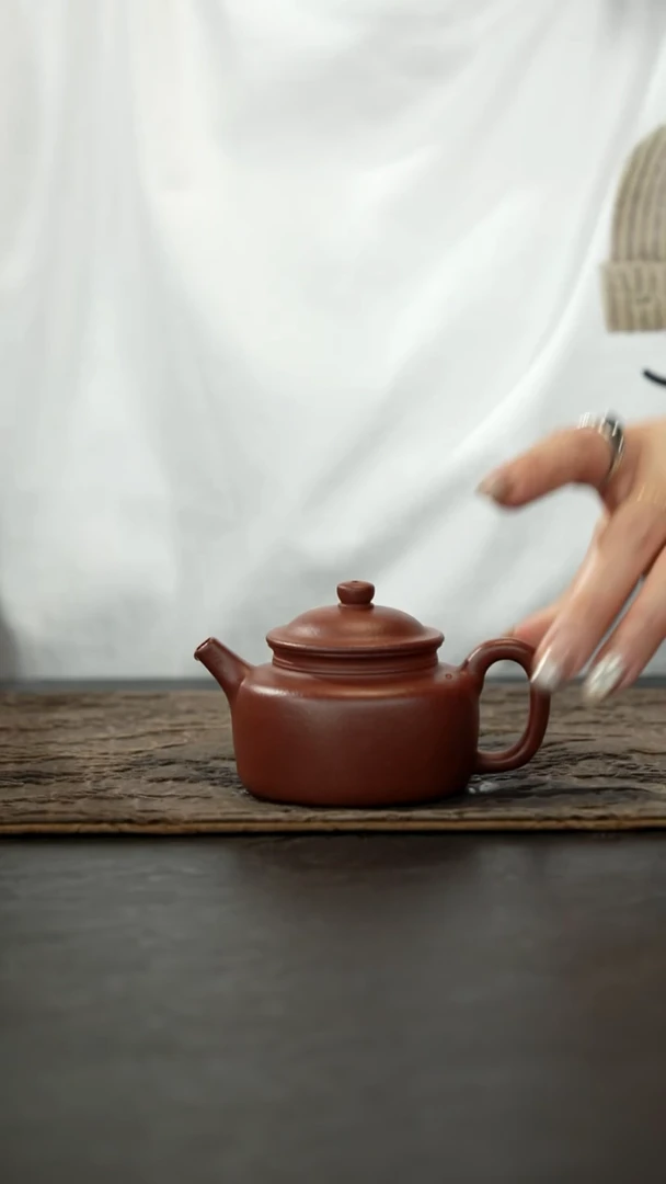 茶壶紫砂桃花紫泥笠帽德钟120cc