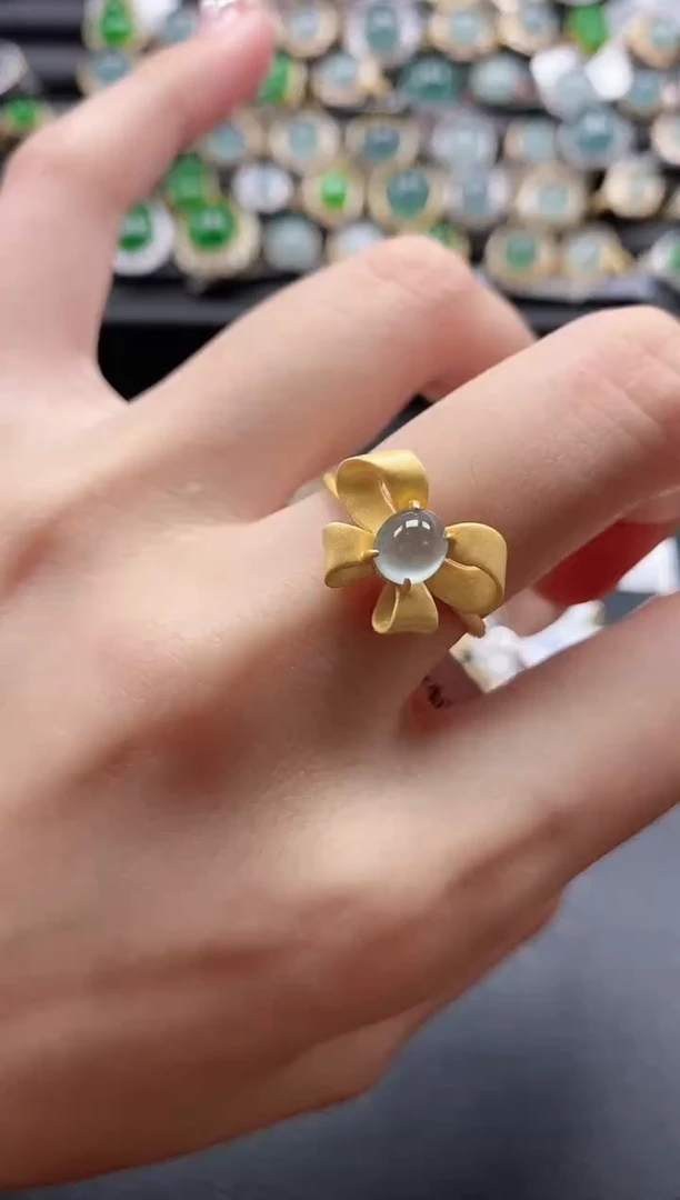 【闪购商品】翡翠戒指银S925镶嵌51151-5