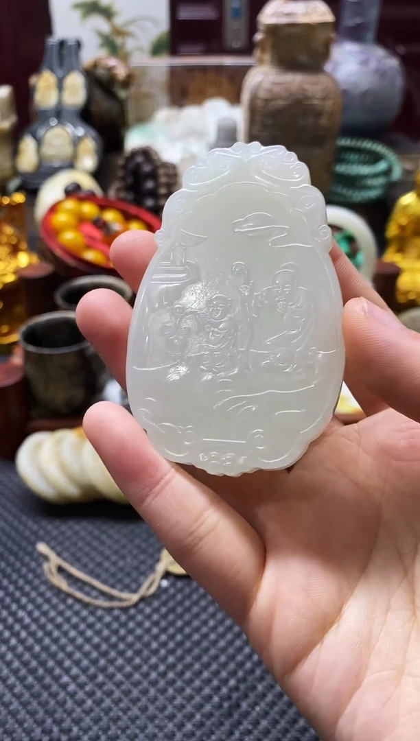 未镶嵌和田玉挂件子岗牌