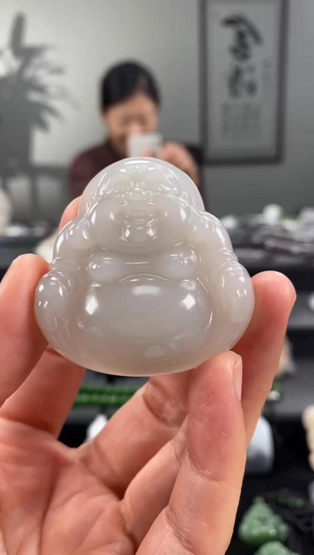 颈饰未镶嵌和田玉精品佛公