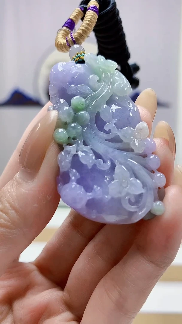 未镶嵌定制翡翠5160MM-毛货挂件115