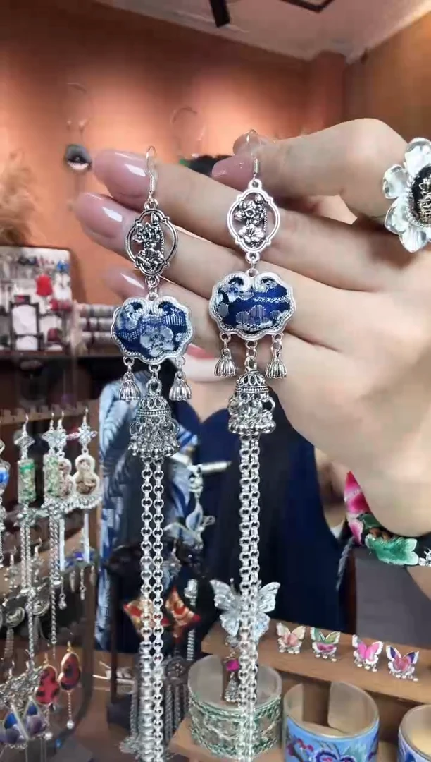刺绣纯手工民族风耳环