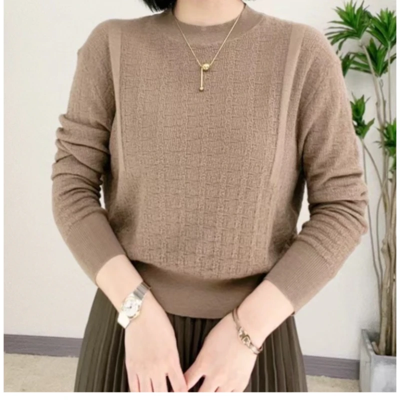 春秋季新款韩版圆领显瘦时髦薄针织长袖短款宝藏衣橱美拉德