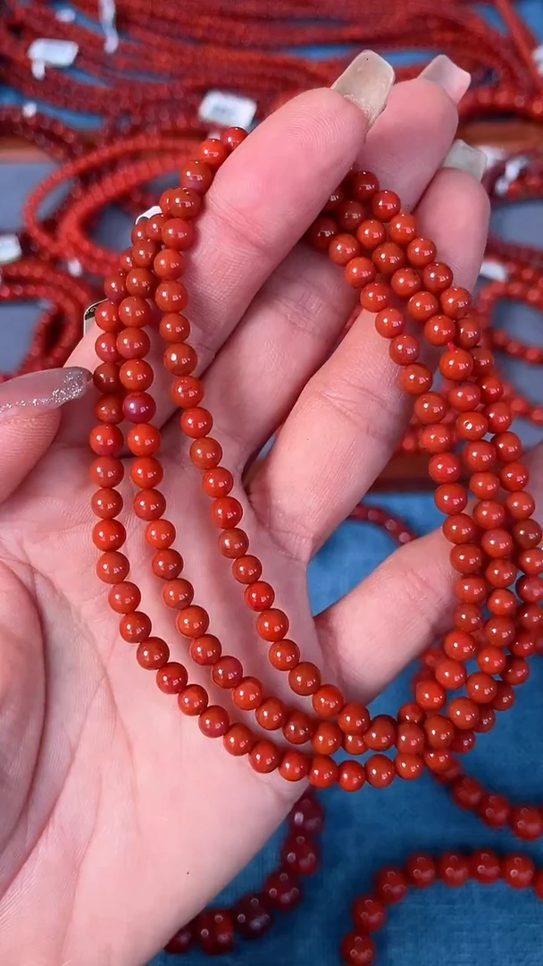 未镶嵌手串南红玛瑙N02凉山瓦西料正色多圈