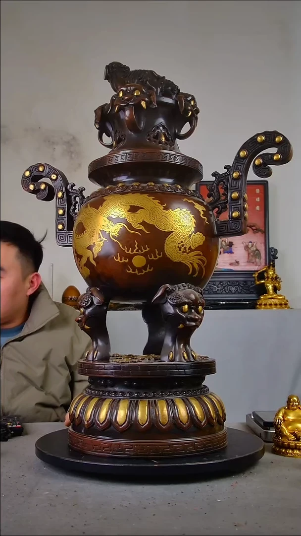 驚****鷺精美香炉放漏结缘65
