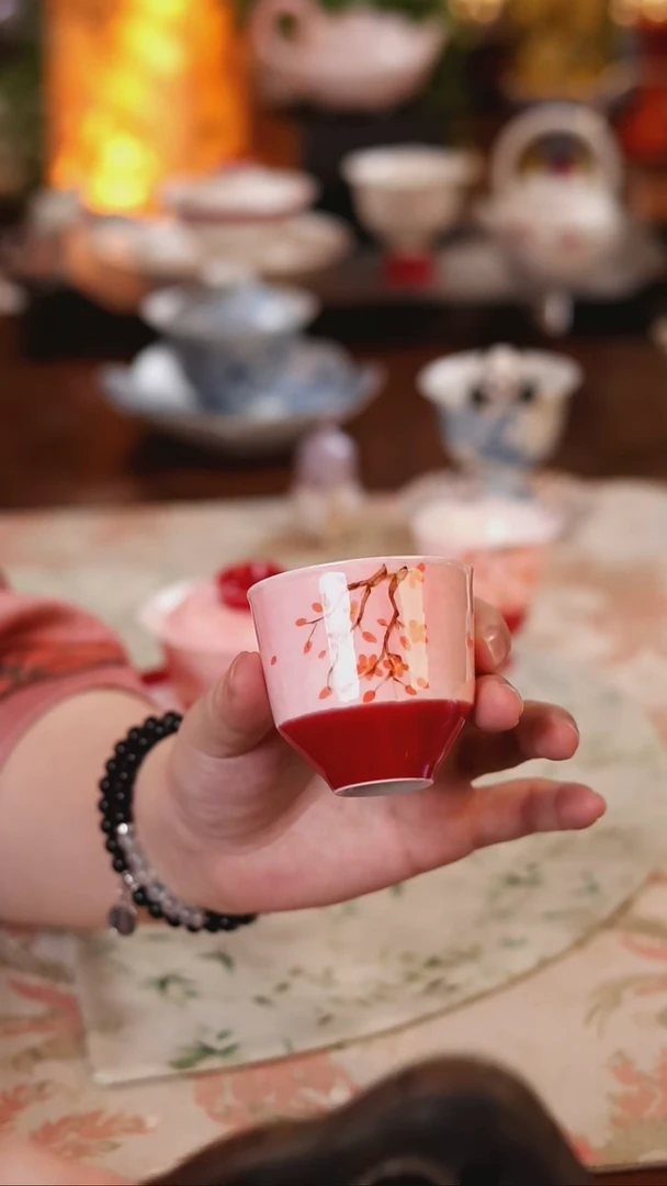 朱墙映雪茶杯 哈哈哈
