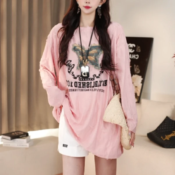 设计师蝴蝶款少女心上衣