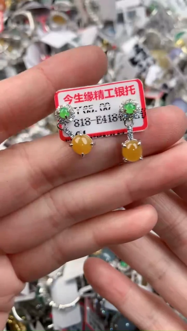 银S925镶嵌戒指翡翠999                 3