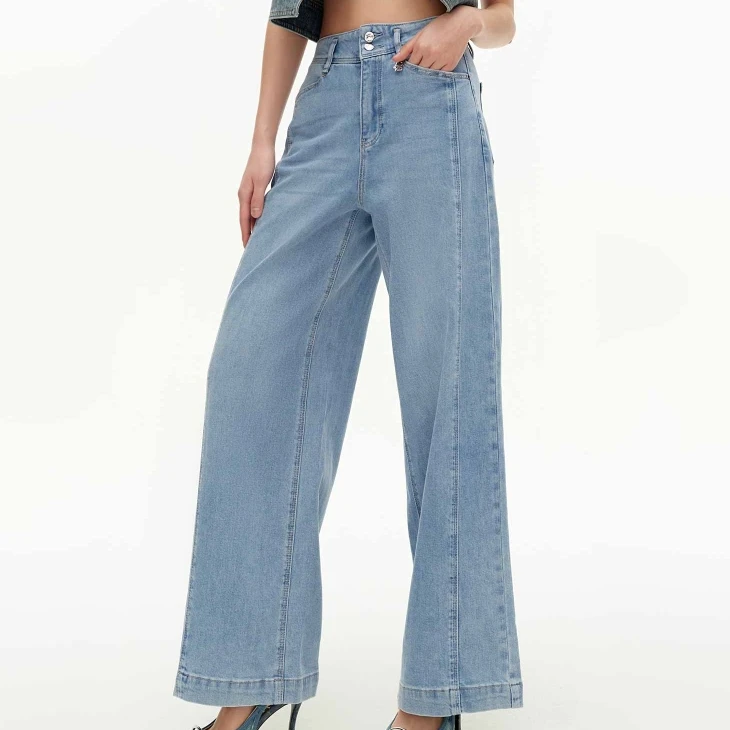 ZZ-07【巨蟹】夏季新款高腰宽松直筒裤牛仔裤女