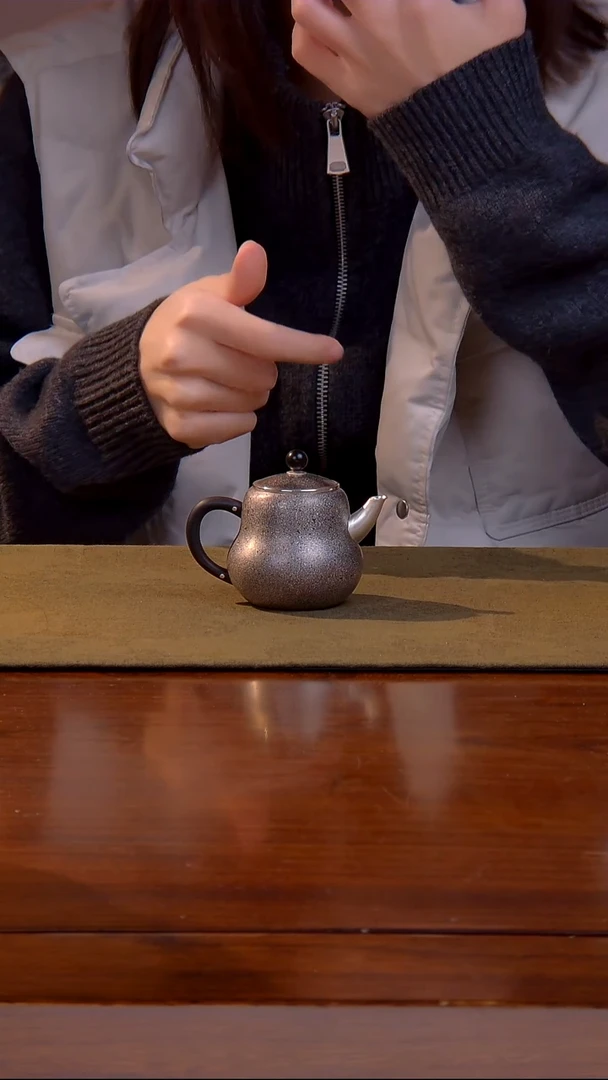 大千手作 木纹金 葫芦 足银 泡壶
