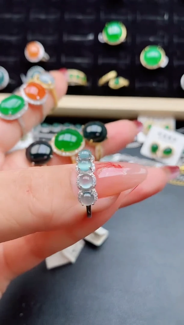 【闪购商品】翡翠戒指银S925镶嵌508505