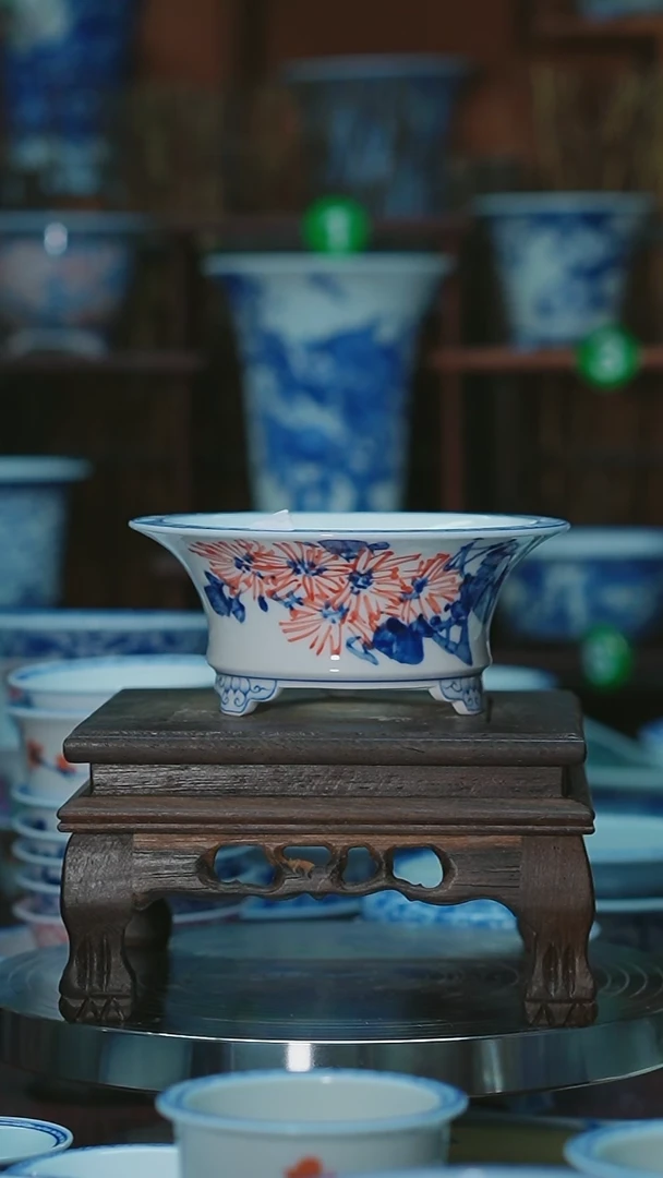 【闪购商品】摆件手绘陶瓷内口10高5深