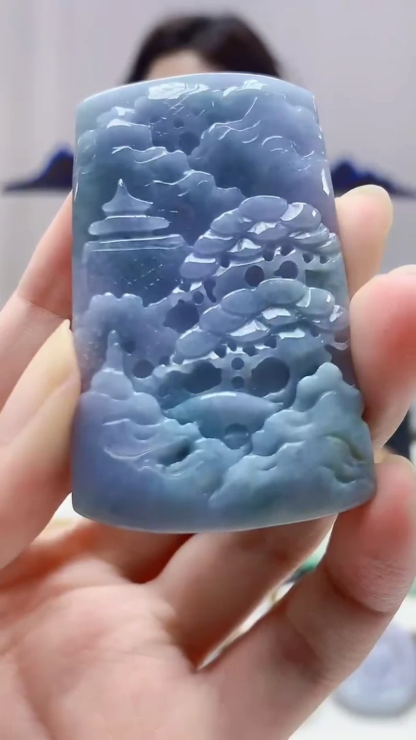 未镶嵌定制翡翠4829zm-毛货挂件9山水