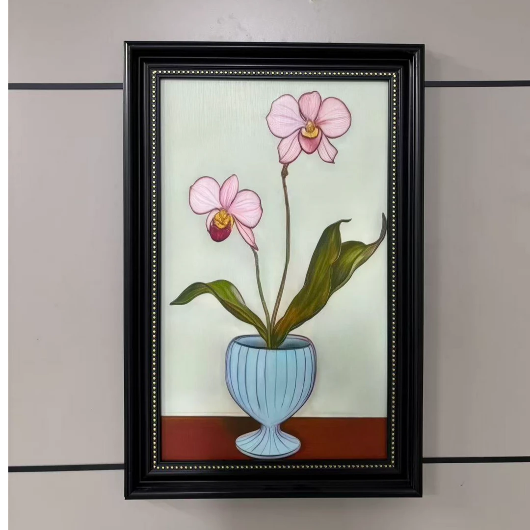 271南洋复古小众花卉油画感卧室客厅玄关艺术装饰画