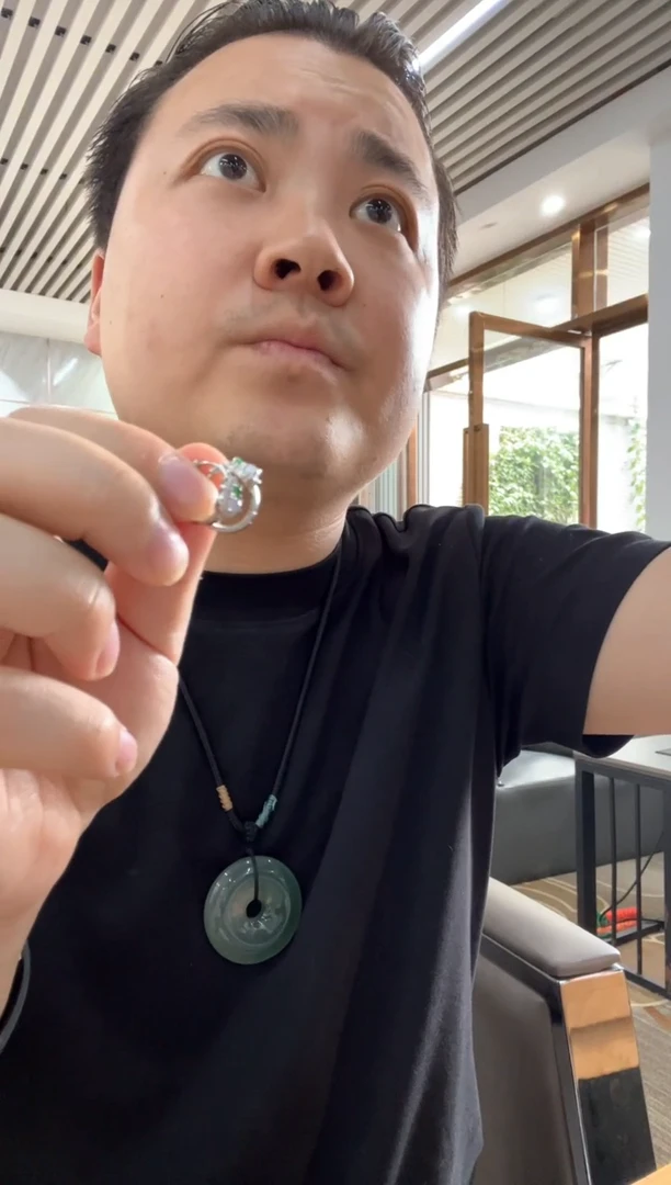 翡翠银S925镶嵌耳饰耳钉