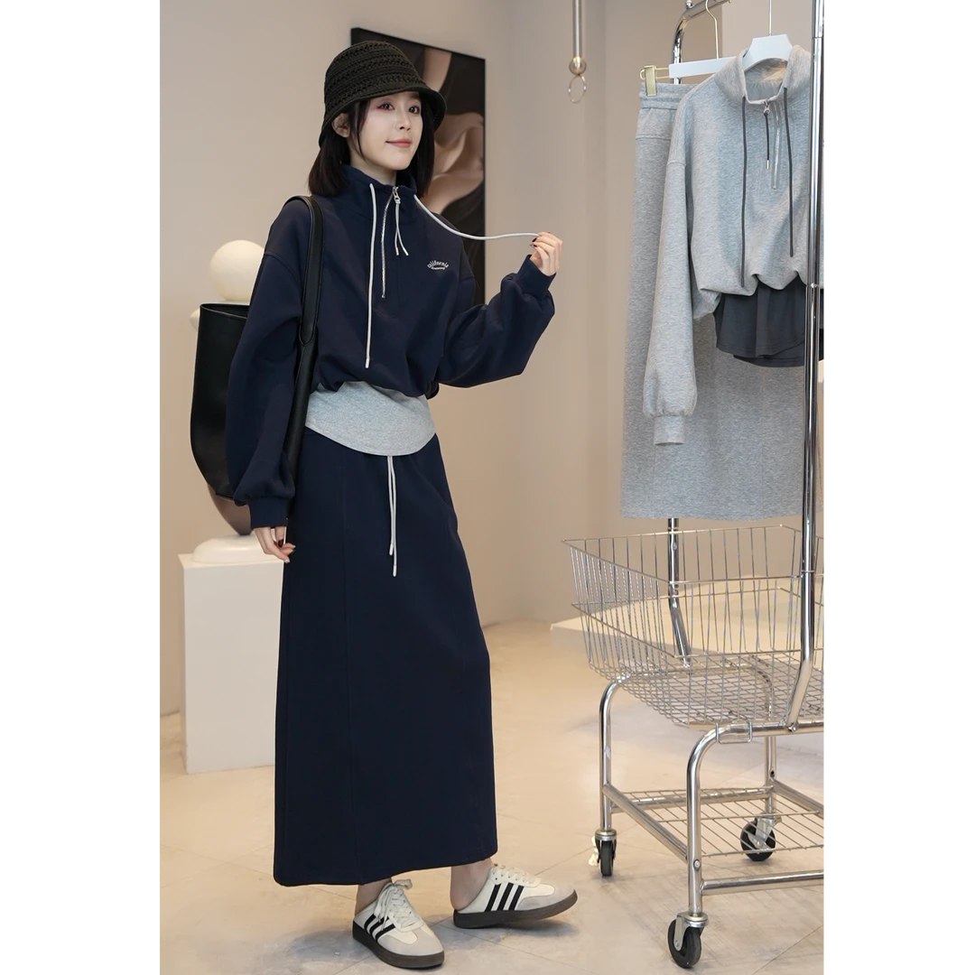 【YUE YUE】早春显瘦立领卫衣套装气质运动时尚休闲两件套女A21