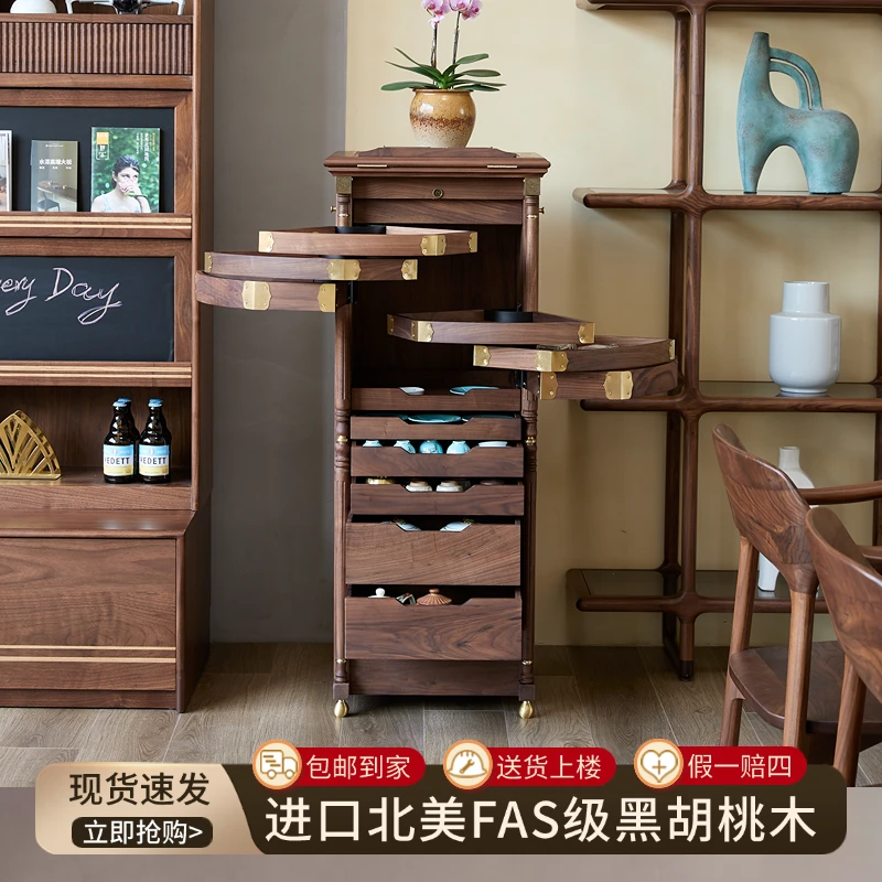 休闲轻奢无贴皮北美黑胡桃实木新版牙科柜文玩珠宝茶具复古收纳柜
