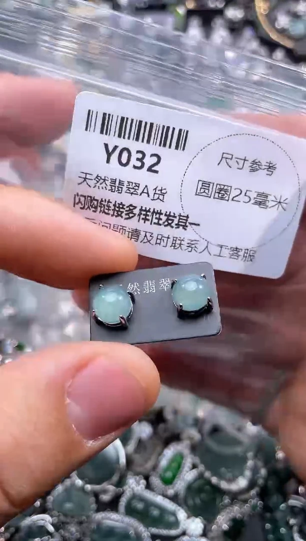 【闪购商品】翡翠颈饰未镶嵌Y032耳钉