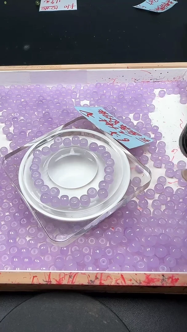 未镶嵌和田玉珠宝半成品烟紫N430卡6*8MM 15颗