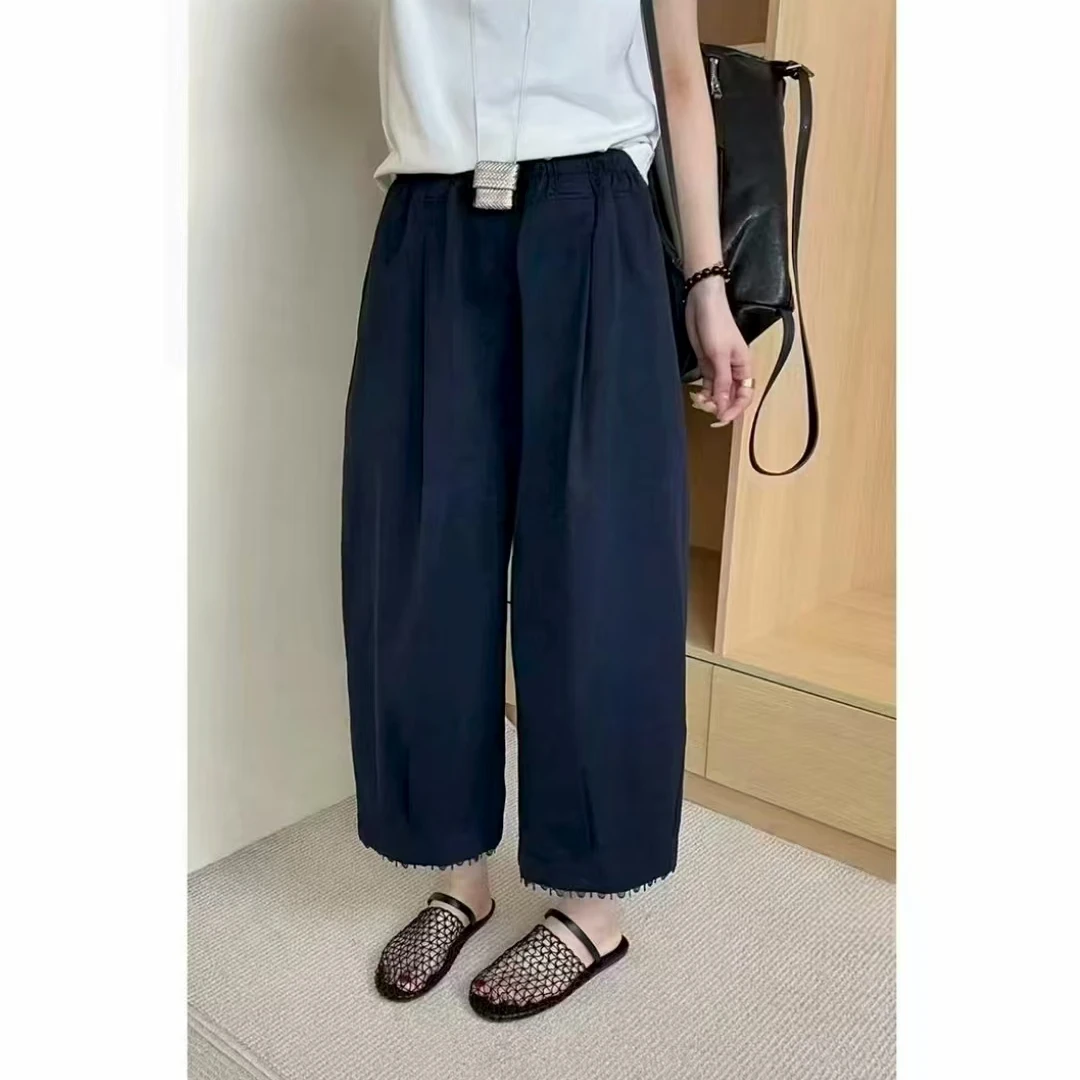 美美服饰店9630韩系超柔云朵棉 睫毛款花边九分裤