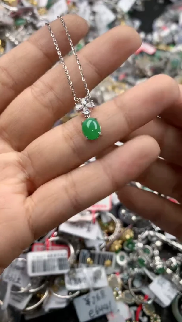 银S925镶嵌戒指翡翠10              6