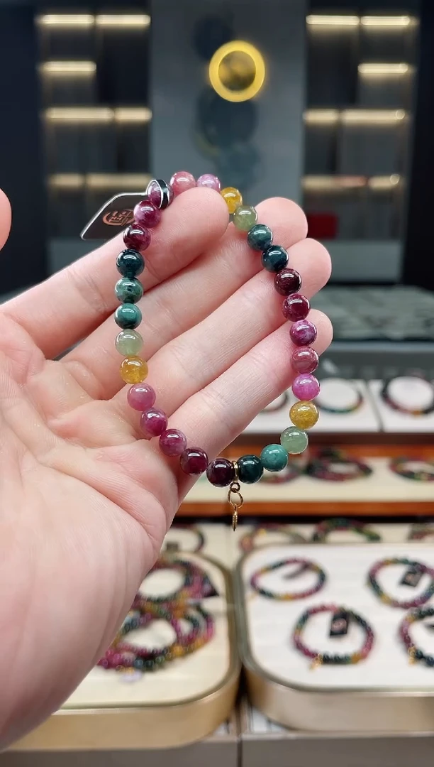 未镶嵌老矿碧玺单圈手串6mm+碧玺多样性发一条xion