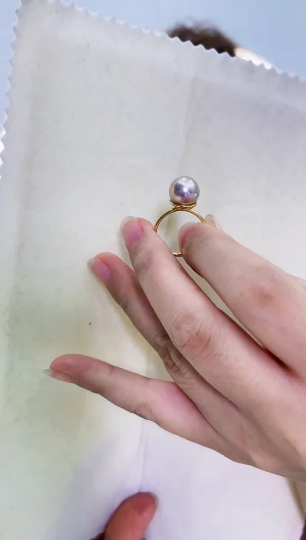 【闪购商品】淡水珍珠戒指银S925镶嵌卡曼戒指