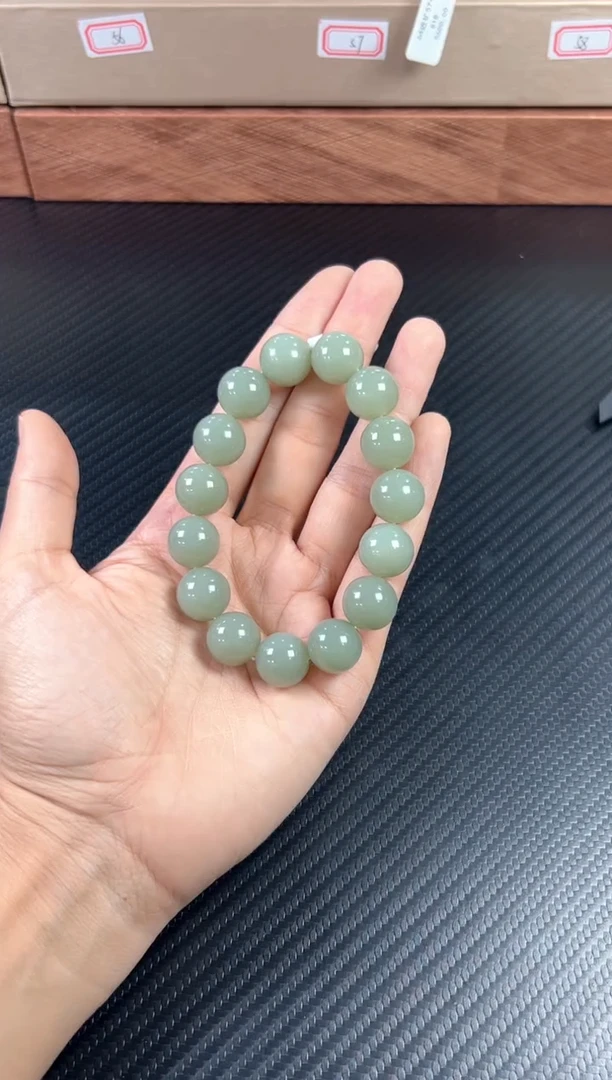 未镶嵌手串和田玉且末微色差近矿卡14 s