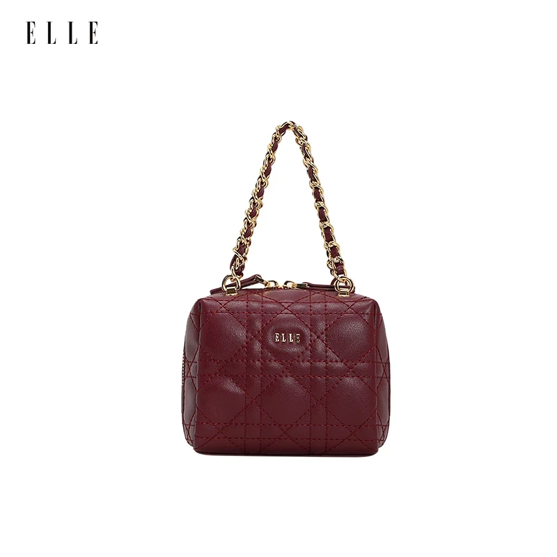 ELLE25年早秋限定琥珀流光手提包黑色单肩包斜挎包25293