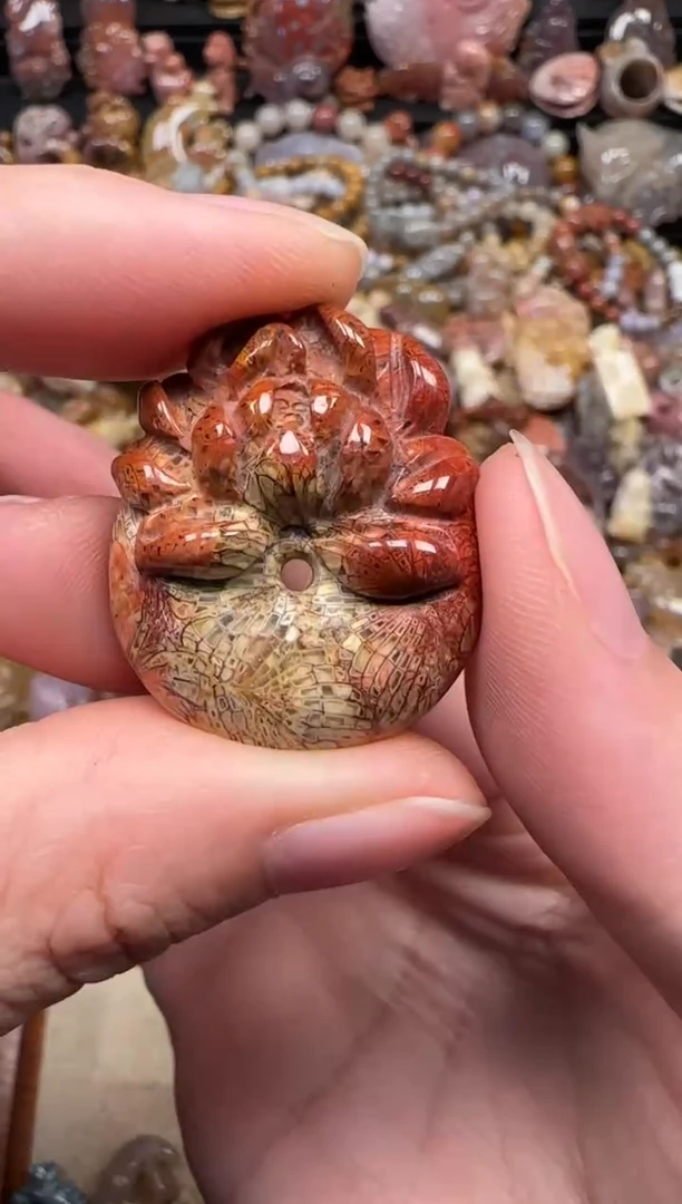 颈饰未镶嵌硅化珊瑚（珊瑚玉）109