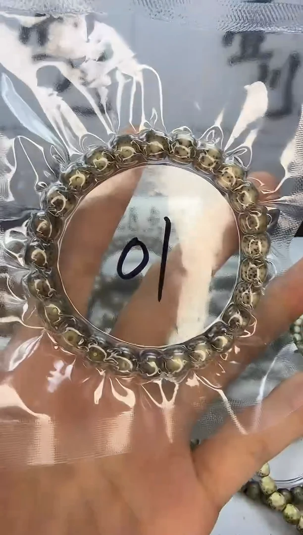 手串星月菩提9/8 石玉料 眼留白 同枝果