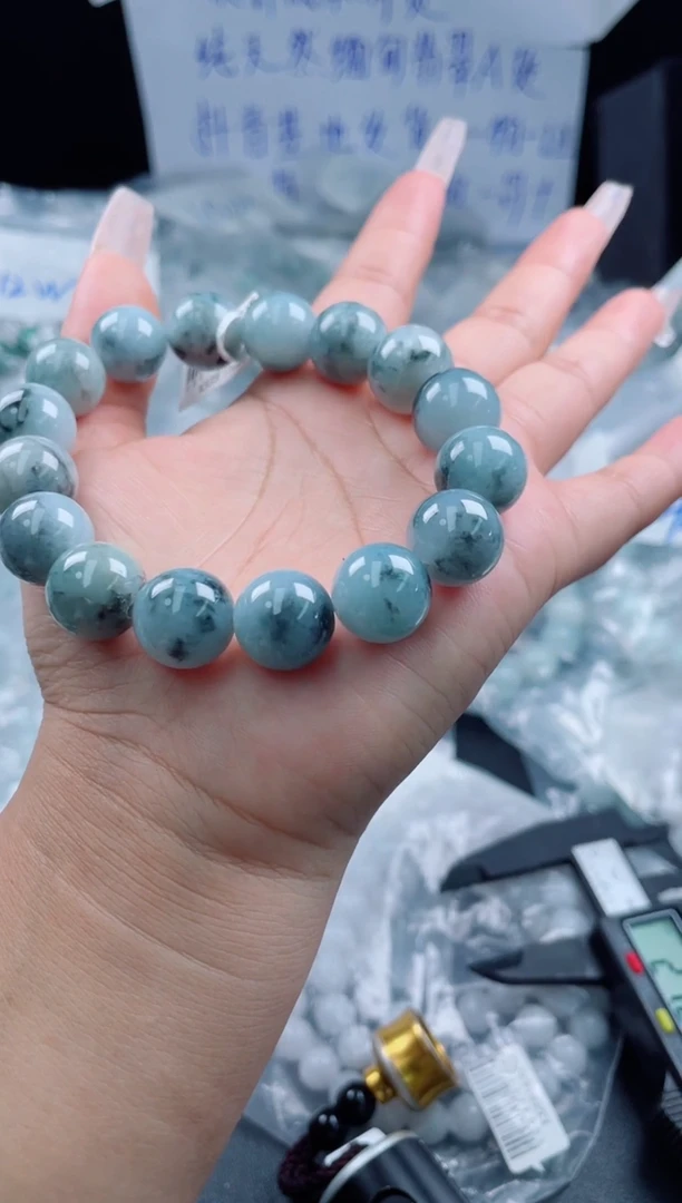 未镶嵌定制翡翠珠串13.7