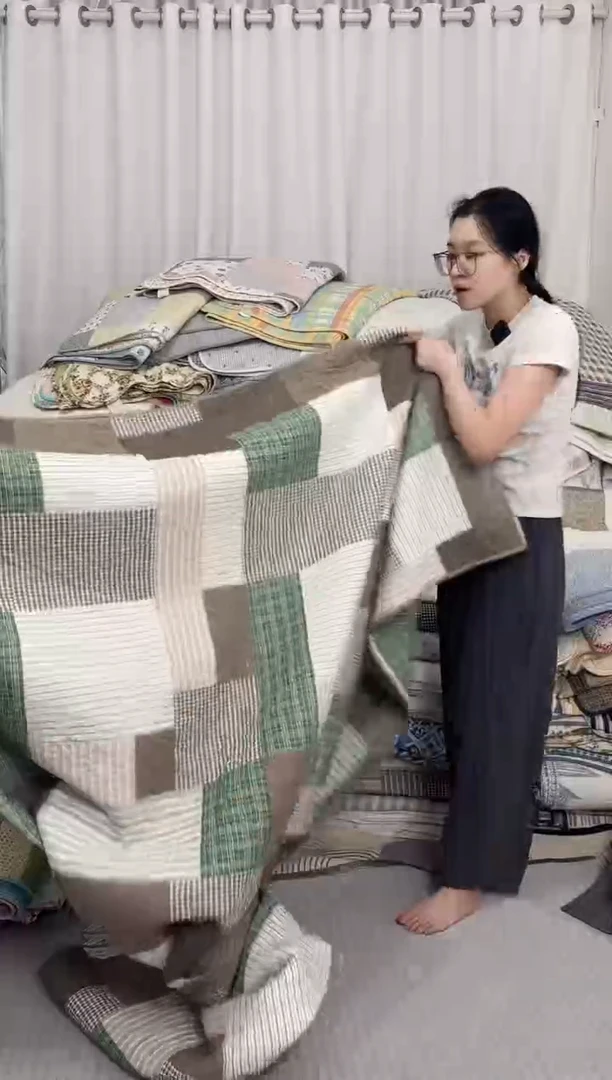 棉230*250绿咖格