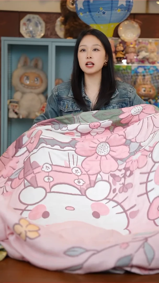 46-A类加棉纱布泡芙被-三只小猫150*200