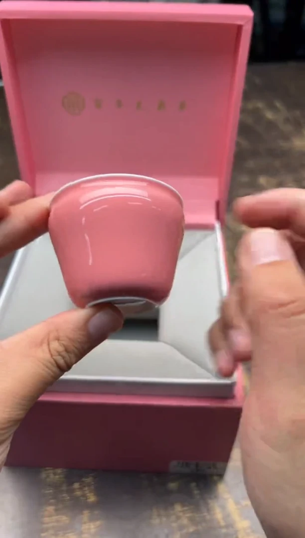 【闪购商品】/天义华桃红素面小束腰杯 5个