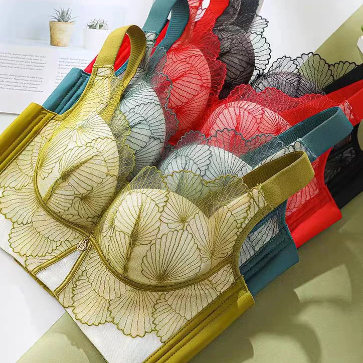 【袅袅】按摩托玛琳AB杯中厚1.5小胸聚拢内衣上托防下垂收副乳文胸