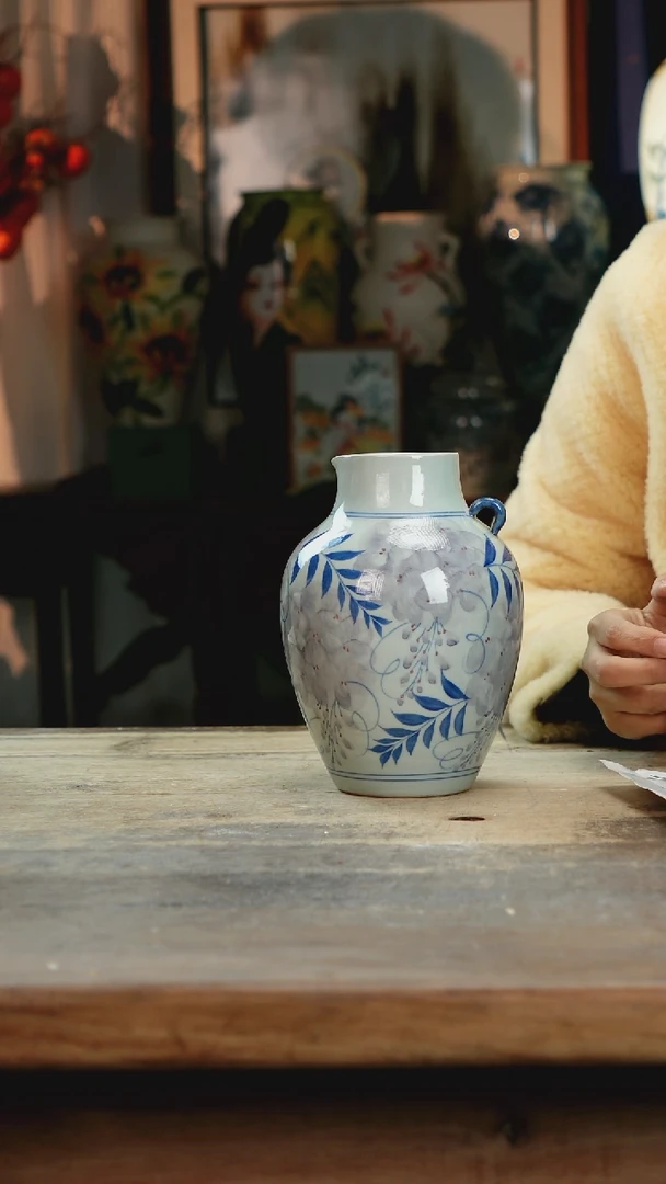 【闪购商品】瓷片景德镇纯手工釉下彩精品花瓶