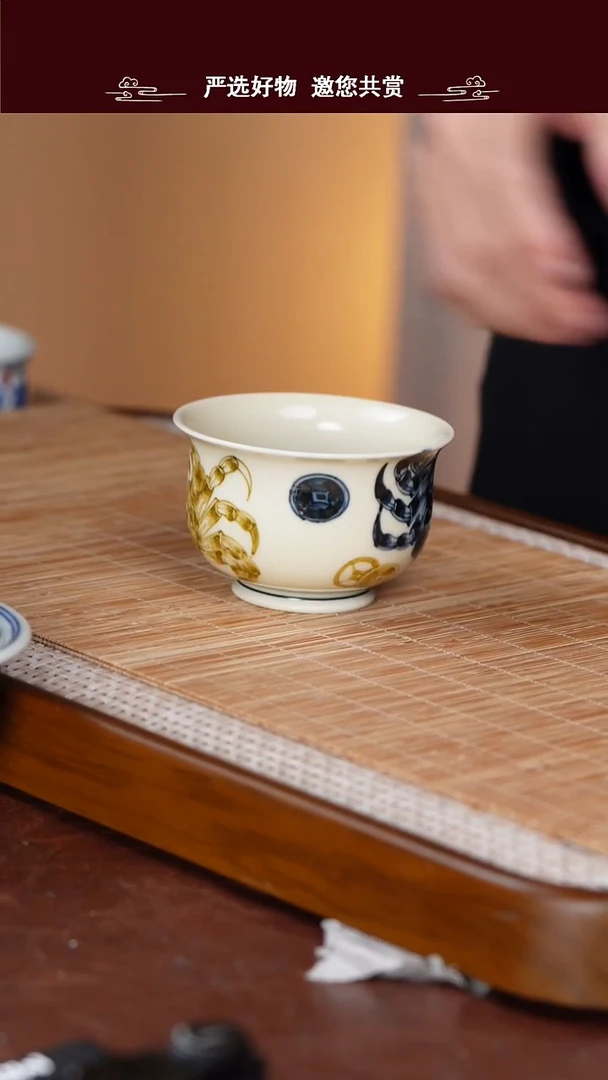 手工手绘青花主人杯