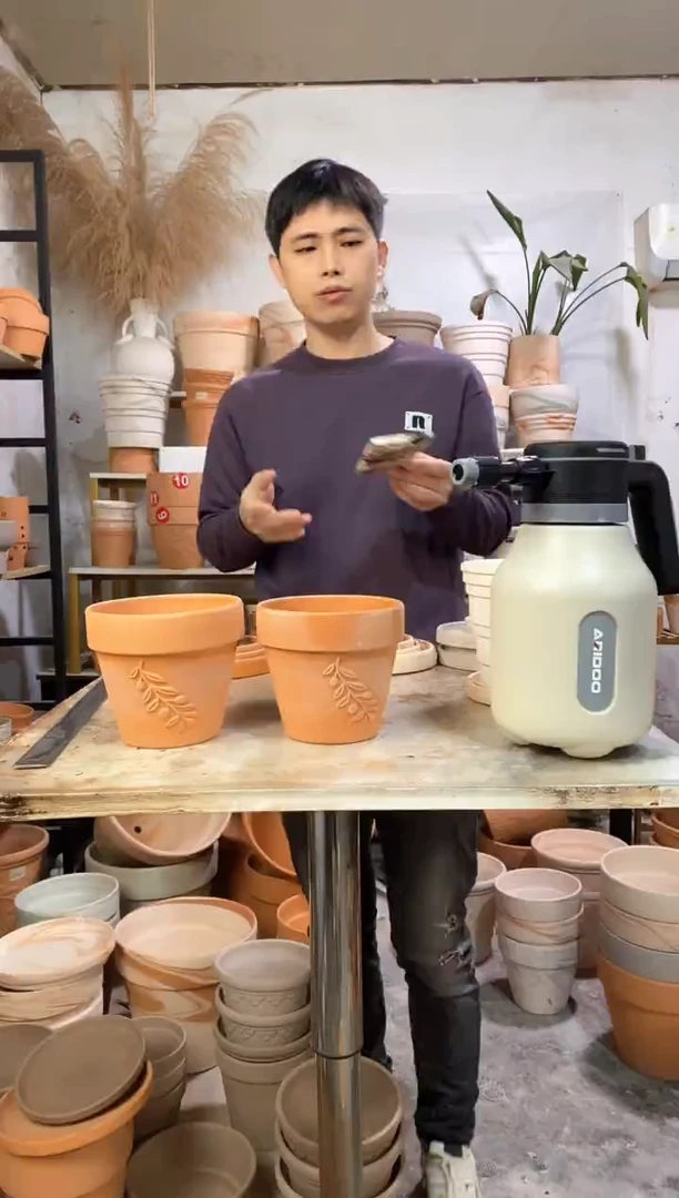 瑕疵无售后14*13红陶浮雕 2盆无托