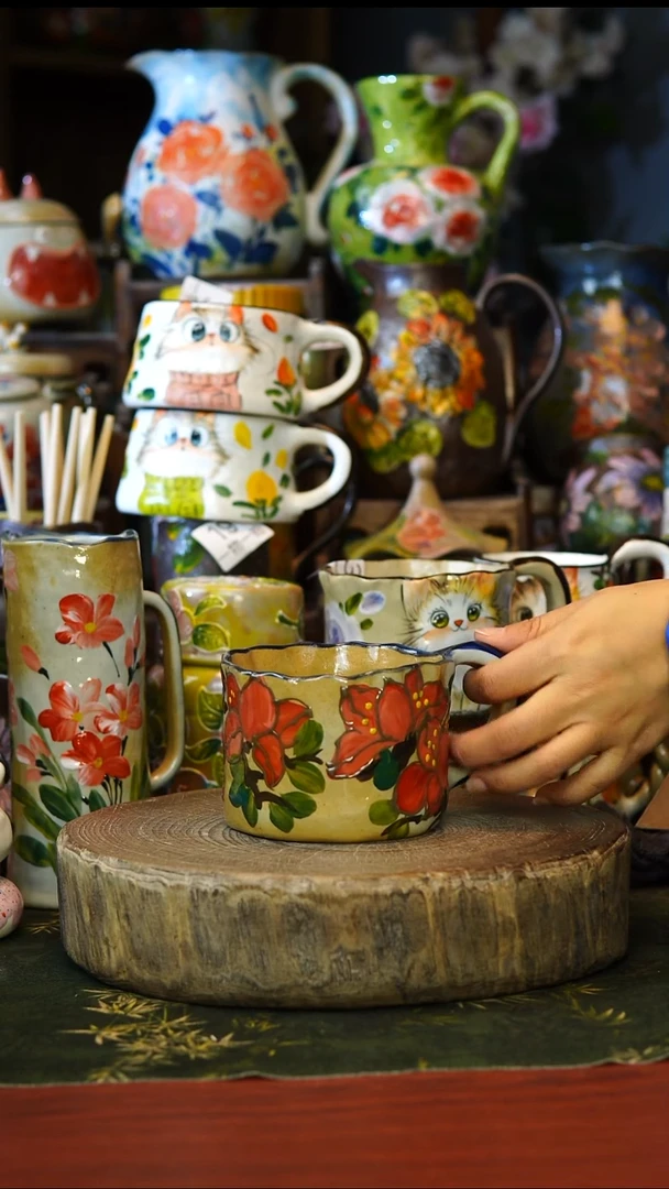 陶瓷80景德镇手工手绘釉下彩