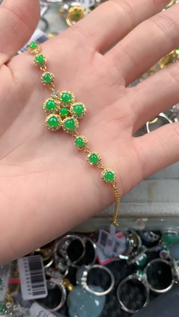 银S925镶嵌戒指翡翠444   4