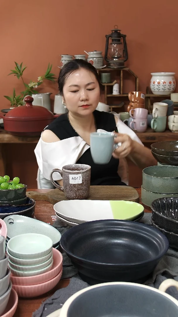 陶瓷A047陶瓷杯子2件套微瑕