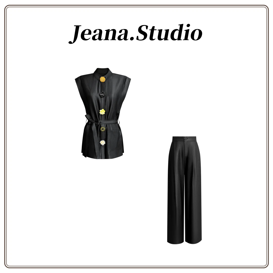 【Jeana.studio】原创设计时尚无袖上衣裤子套装
