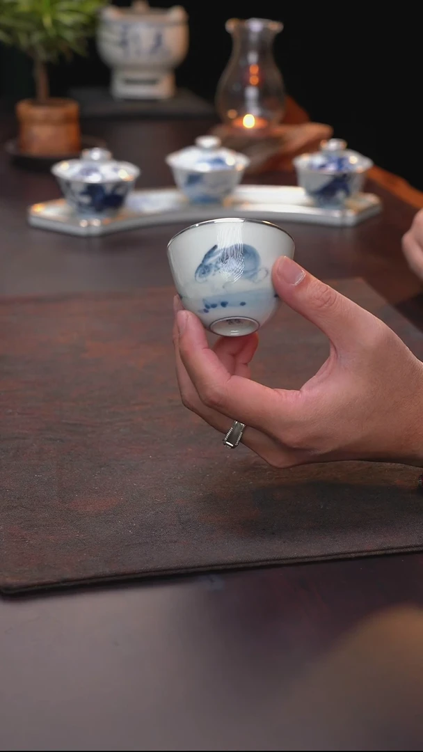 手绘兔子单杯包银口
