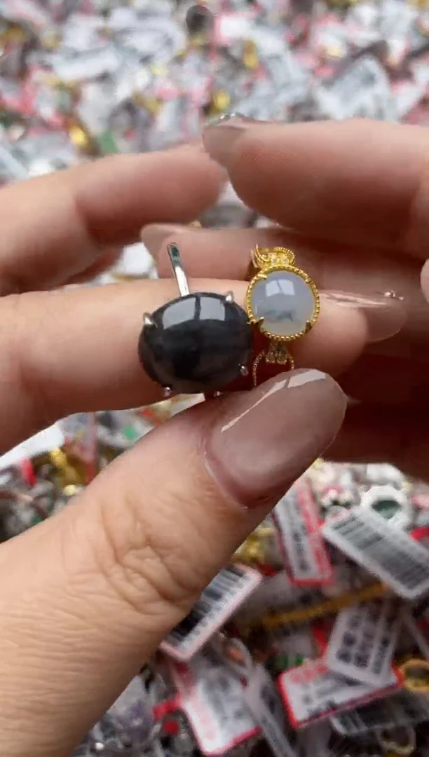 【闪购商品】翡翠戒指银S925镶嵌55555--6