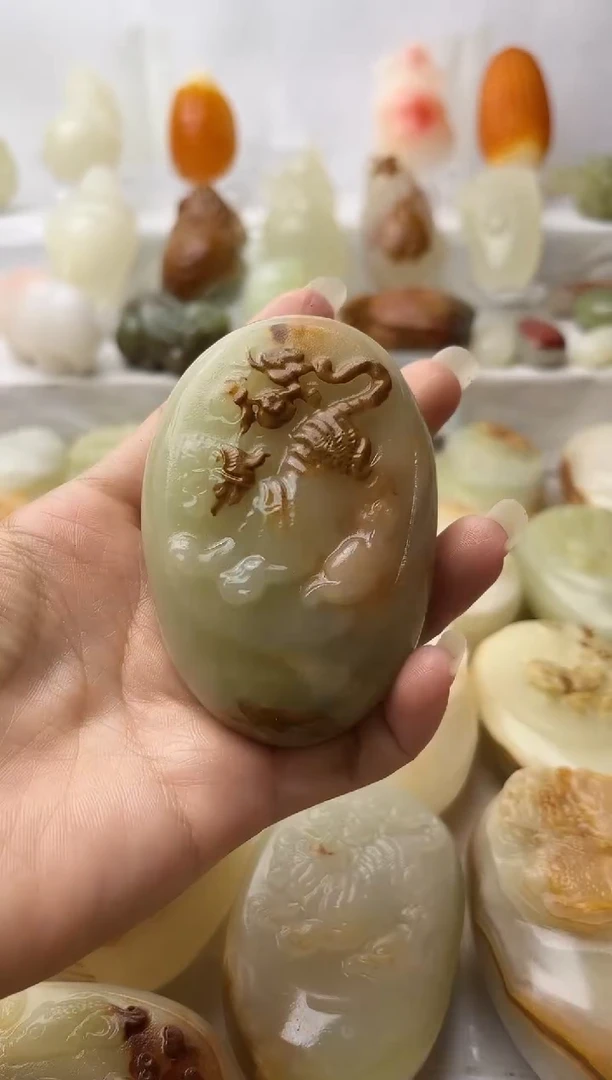 石材方解石手把件不退换虎