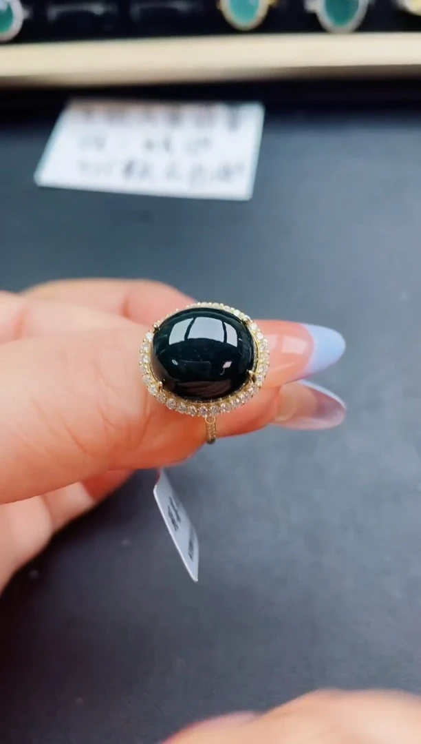 翡翠戒指银S925镶嵌321321