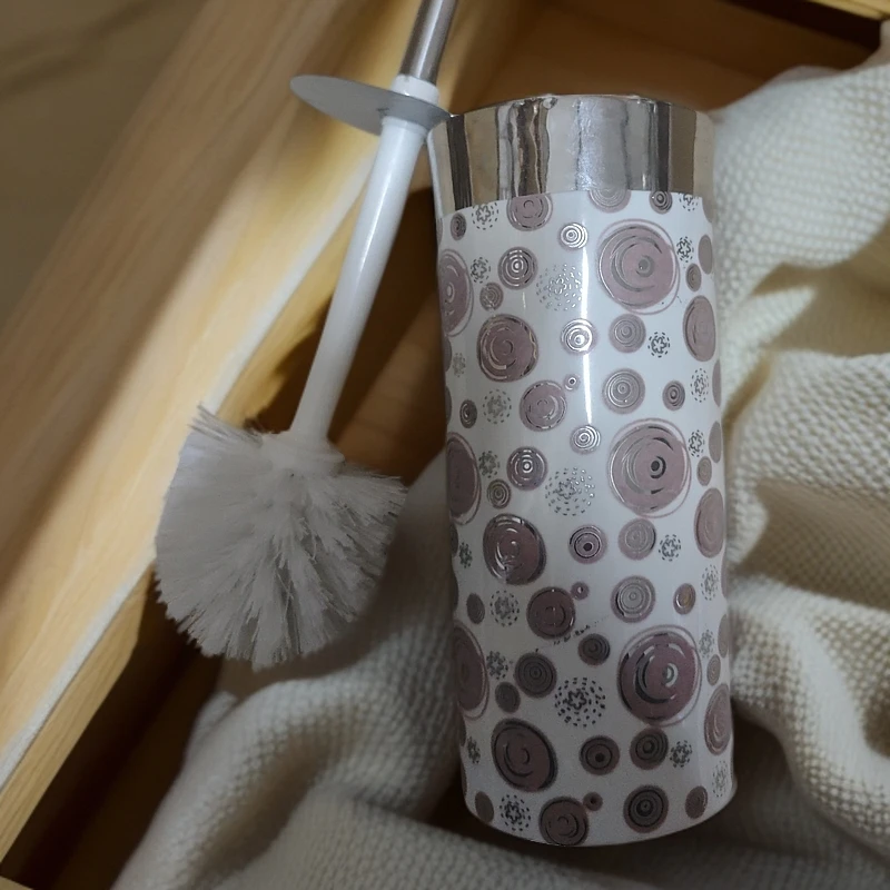 马桶刷陶瓷瓶，颜色随机卫生间家用清洗长柄