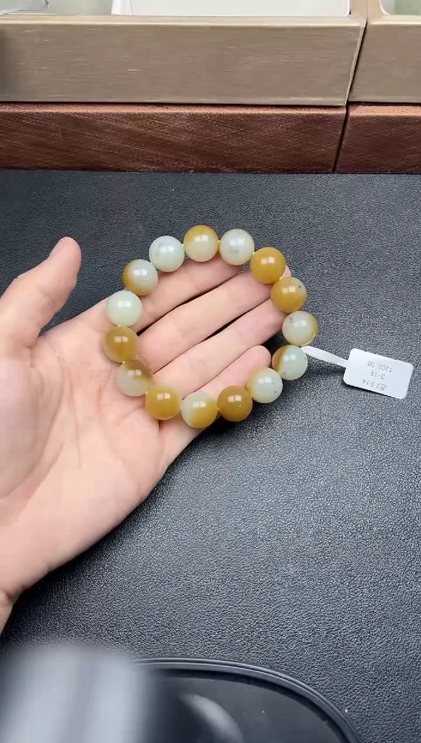未镶嵌手串和田玉且末微色差近矿二号矿14卡手串