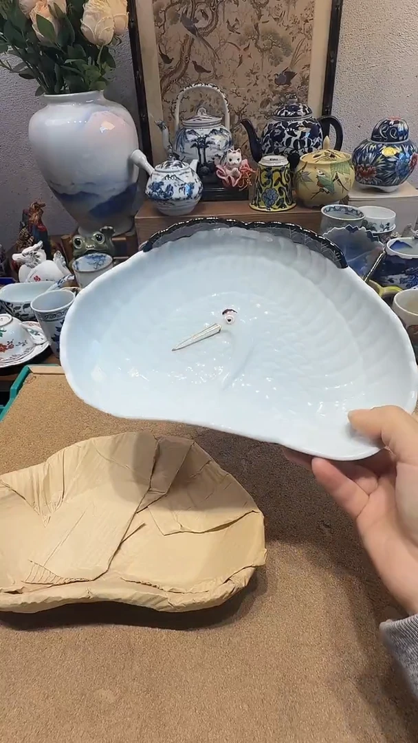 瓷片茉莉甄选白鹤盘